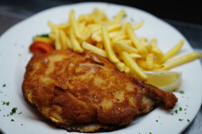 Close-up of food served in plate