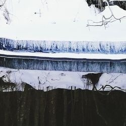 Scenic view of frozen lake against sky