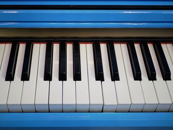 High angle view of piano keys