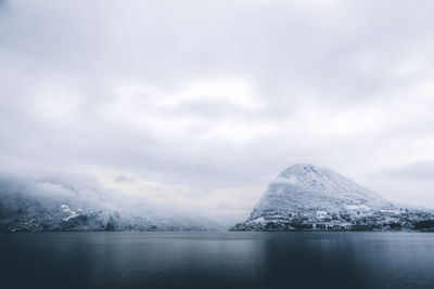 Scenic view of frozen sea against sky