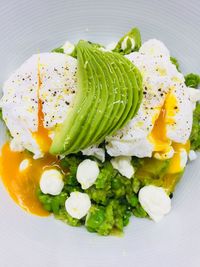 Close-up of fresh vegetables in plate