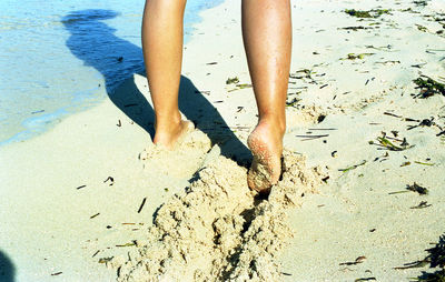 Low section of person on beach