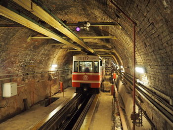 Train at railroad station platform