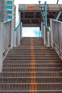Low angle view of empty staircase of building