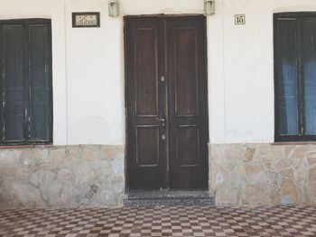 Close-up of closed door