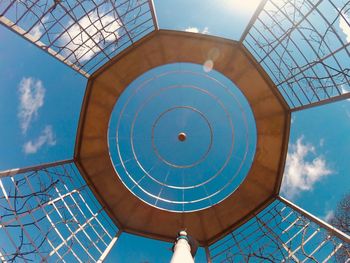 Low angle view of skylight against sky