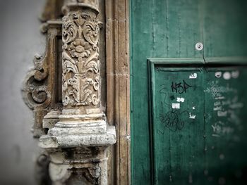 Close-up of metal door
