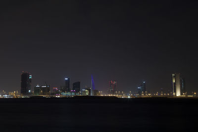 Illuminated city at night