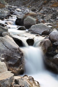 Scenic view of waterfall