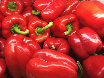 Full frame shot of red bell peppers