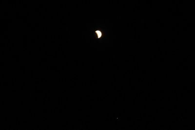 Low angle view of moon against sky at night