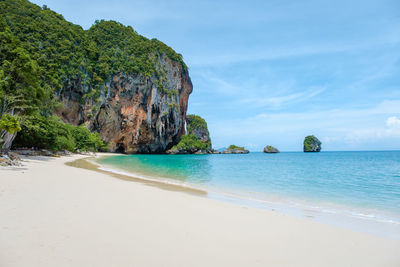 Scenic view of beach against sky