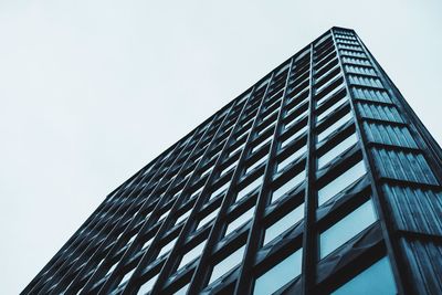 Low angle view of modern building against clear sky