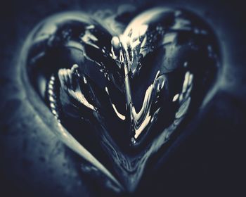 Close-up of heart shape metal