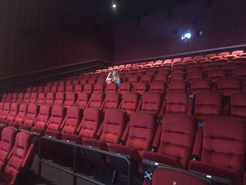 View of empty chairs in stadium