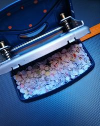 Close-up high angle view of table