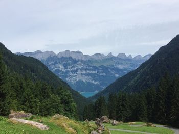 Scenic view of mountains against sky