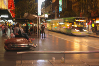 Blurred motion of city street at night