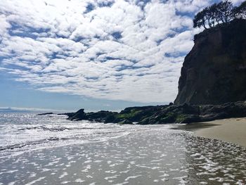 Scenic view of beach against sky