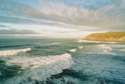 Wild sea in cantabrian coast