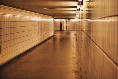 Empty corridor in subway