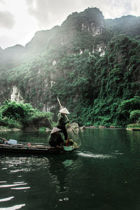 Scenic view of lake against mountains