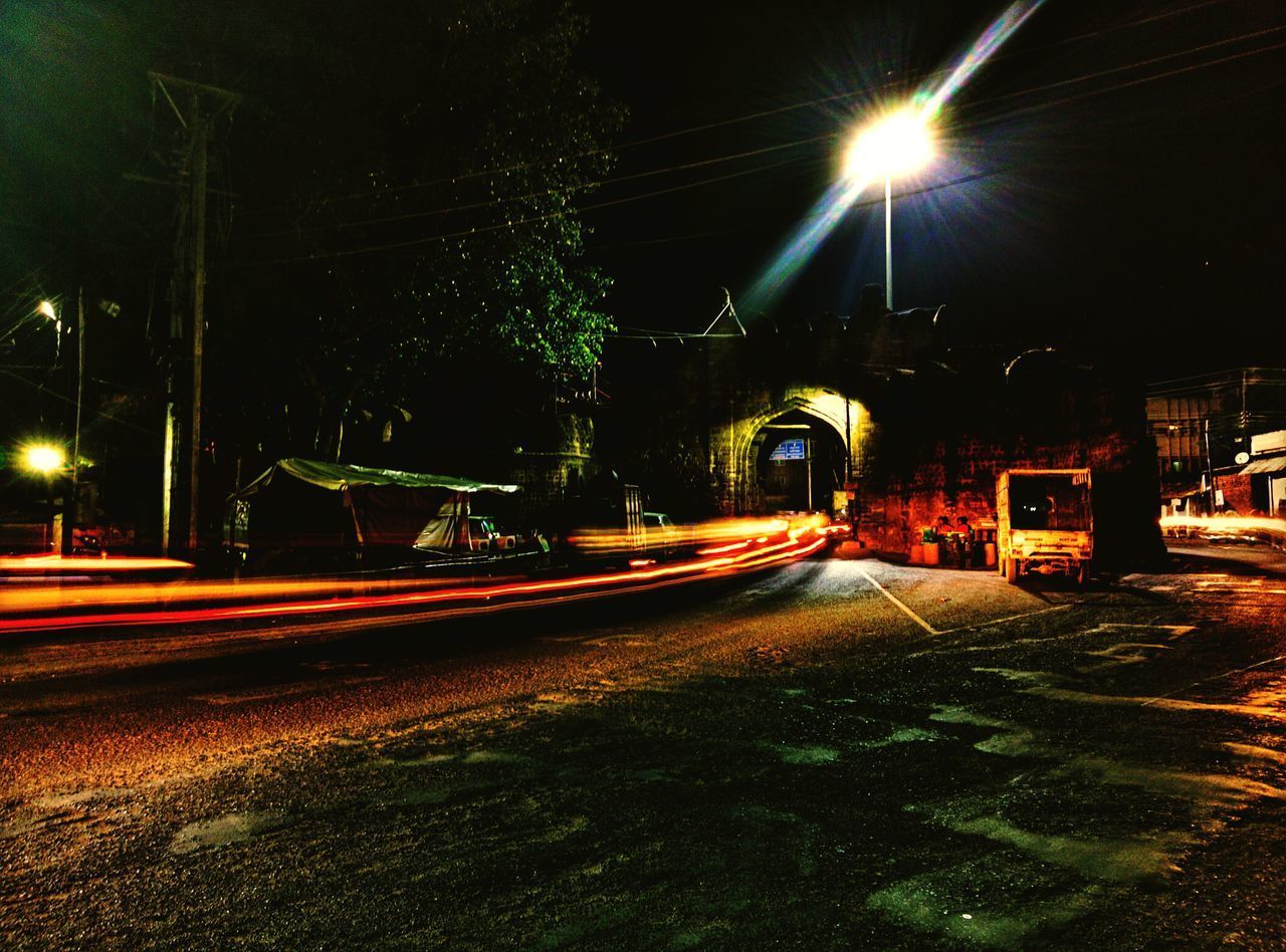 VIEW OF STREET AT NIGHT