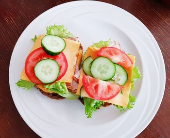 Close-up of salad served in plate