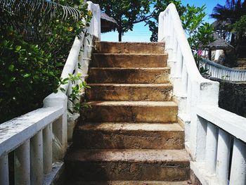 Low angle view of staircase by building