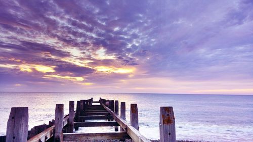 Scenic view of sea during sunset