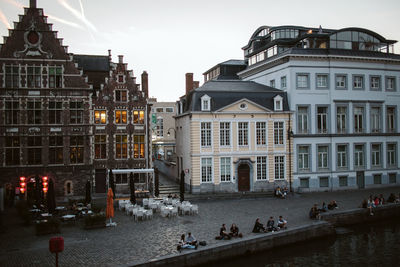 Group of people in front of building