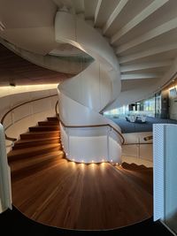Low angle view of spiral staircase