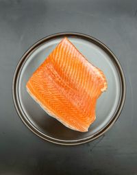 High angle view of food in plate on table