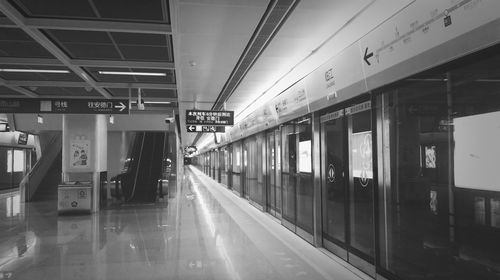 Empty corridor at subway station