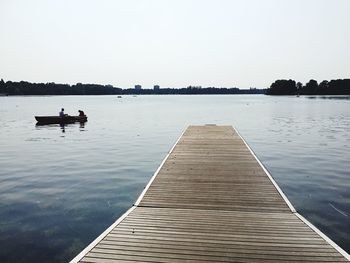 View of boats in water