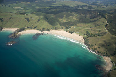 High angle view of sea against sky