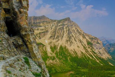 Scenic view of rocky mountains against sky