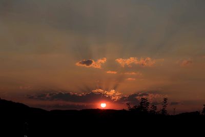 Scenic view of dramatic sky during sunset