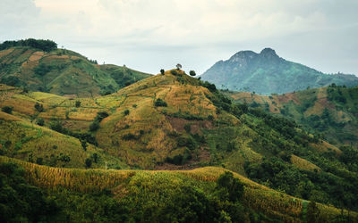 Scenic view of mountains against sky