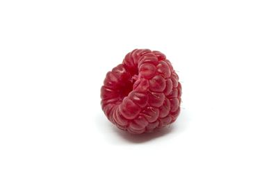 Close-up of strawberry against white background