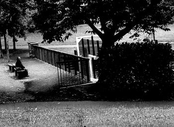 View of built structure against trees