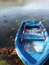 High angle view of reflection in water