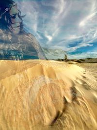 Scenic view of desert against sky