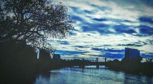 River against cloudy sky