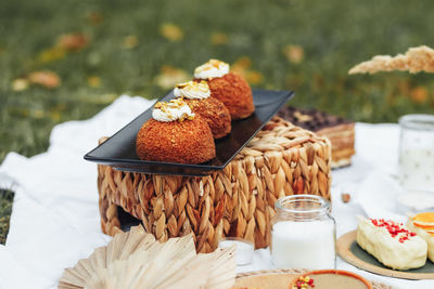 Close-up of food on table