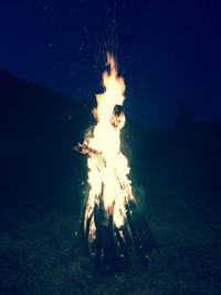 Bonfire against sky at night