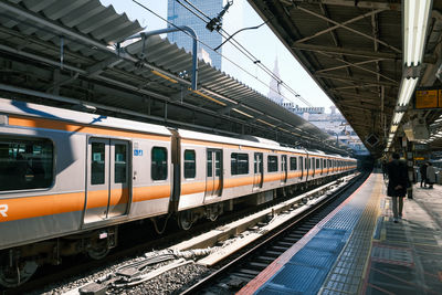 Train at railroad station