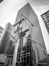 Low angle view of modern building against cloudy sky