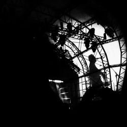Low angle view of silhouette man