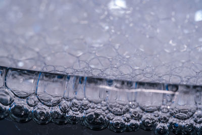 Close-up of bubbles in glass